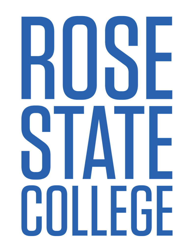 Rose State College Logo in blue text